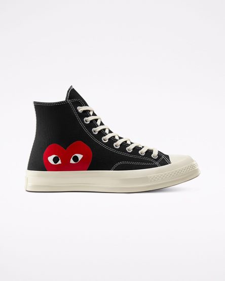 Tenisi Inalti Barbati Converse x Comme des Garçons PLAY Chuck 70 Negrii Albi Rosii | RO AGKQY298